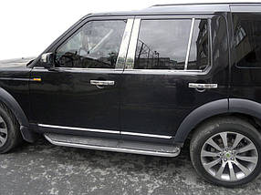 Молдинг дверних стійок (6 шт нерж.) для Land Rover Discovery III