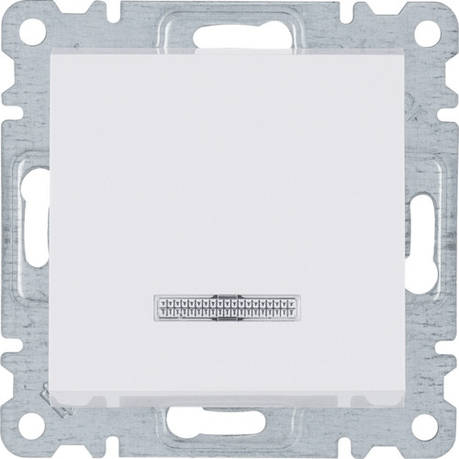 WL0210 Вимикач з підсвічуванням 1-клавішний Lumina білий 10АХ/230В Hager, фото 2