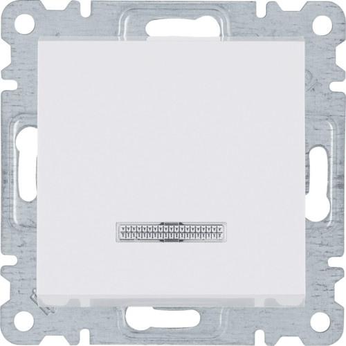 WL0210 Вимикач з підсвічуванням 1-клавішний Lumina білий 10АХ/230В Hager
