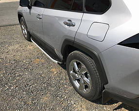 Бокові пороги Fullmond (2 шт. алюміній) для Toyota Rav 4 2019- рр