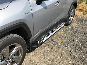 Бокові пороги Sunrise (2 шт. алюміній) для Toyota Rav 4 2019- рр