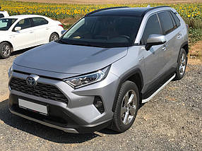Бокові пороги Tayga Grey (2 шт. алюміній) для Toyota Rav 4 2019- рр