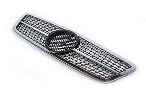 Передня решітка Diamond Silver для мерседес C-class W203 2000-2007рр, фото 3