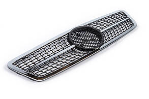 Передня решітка Diamond Silver для мерседес C-class W203 2000-2007рр, фото 4