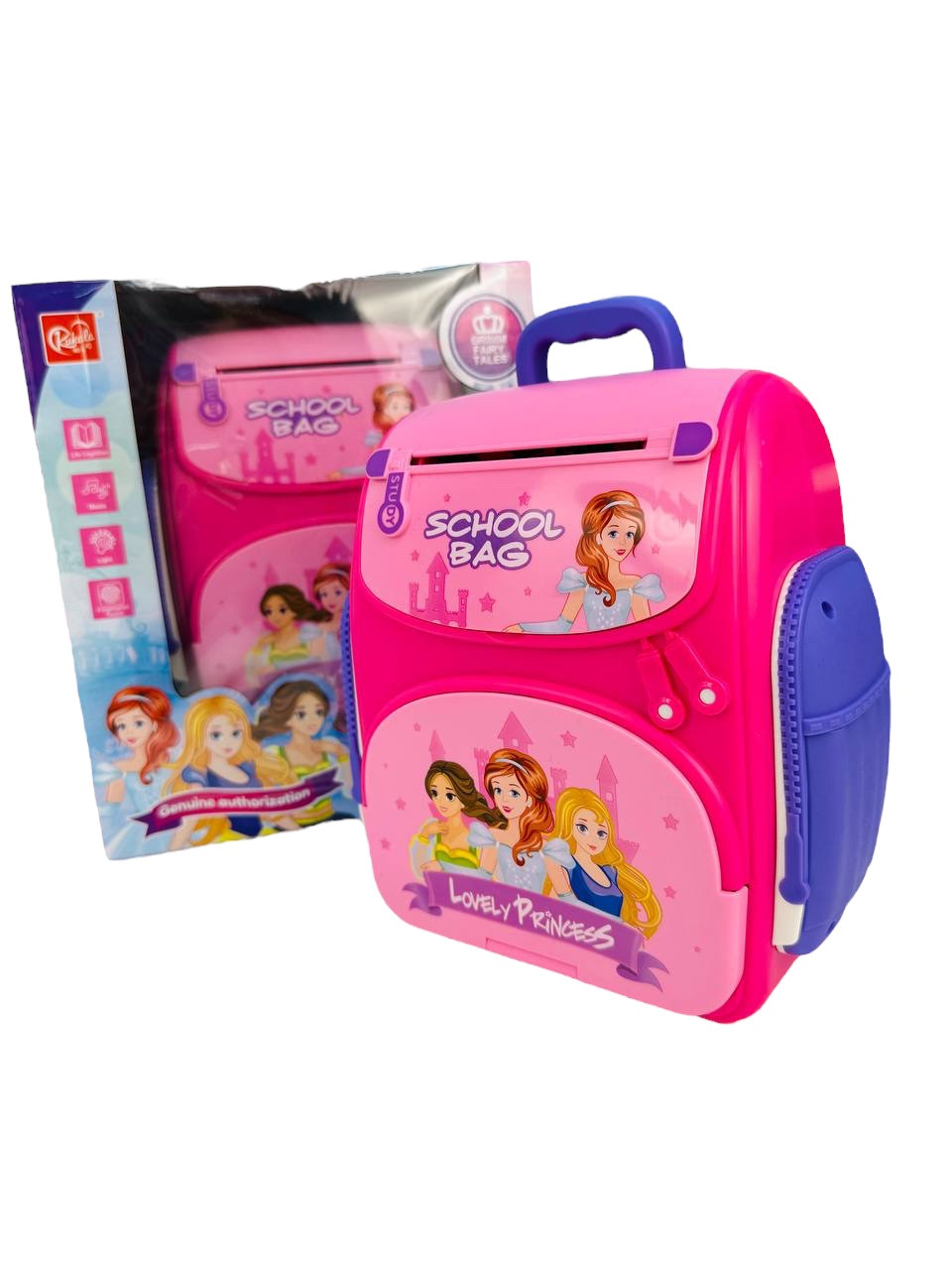 Детская сейф копилка электронный Рюкзачок с отпечаткам пальца кодовым замком Lovely Princess, звуки, розовая - фото 3 - id-p2036728735
