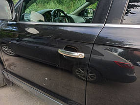 Накладки на ручки (4 шт. Нерж.) OmsaLine з діркою під кнопку для Ауди Q7 2005-2015 рр