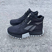 Шкіряні зимові черевики Reebok колір чорний / сірий
