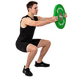 Бамперні диски (млинці) для кросфіту кольорові 1 шт х 10 кг Zelart TA-7798-10 52 мм, фото 6