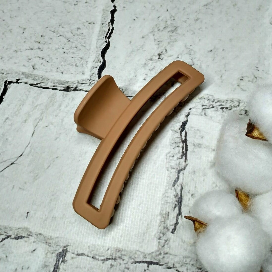 Заколка Краб для волосся Матовий Коричневий 10,5 см 115418-5