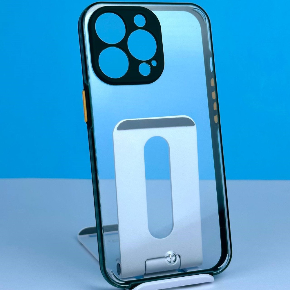 Накладка Totu Transparent з закритою камерою IPhone 12 Pro Зелений