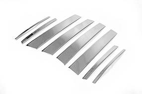 Молдинг дверних стійок (8 шт нерж) для Toyota Rav 4 2013-2018 рр