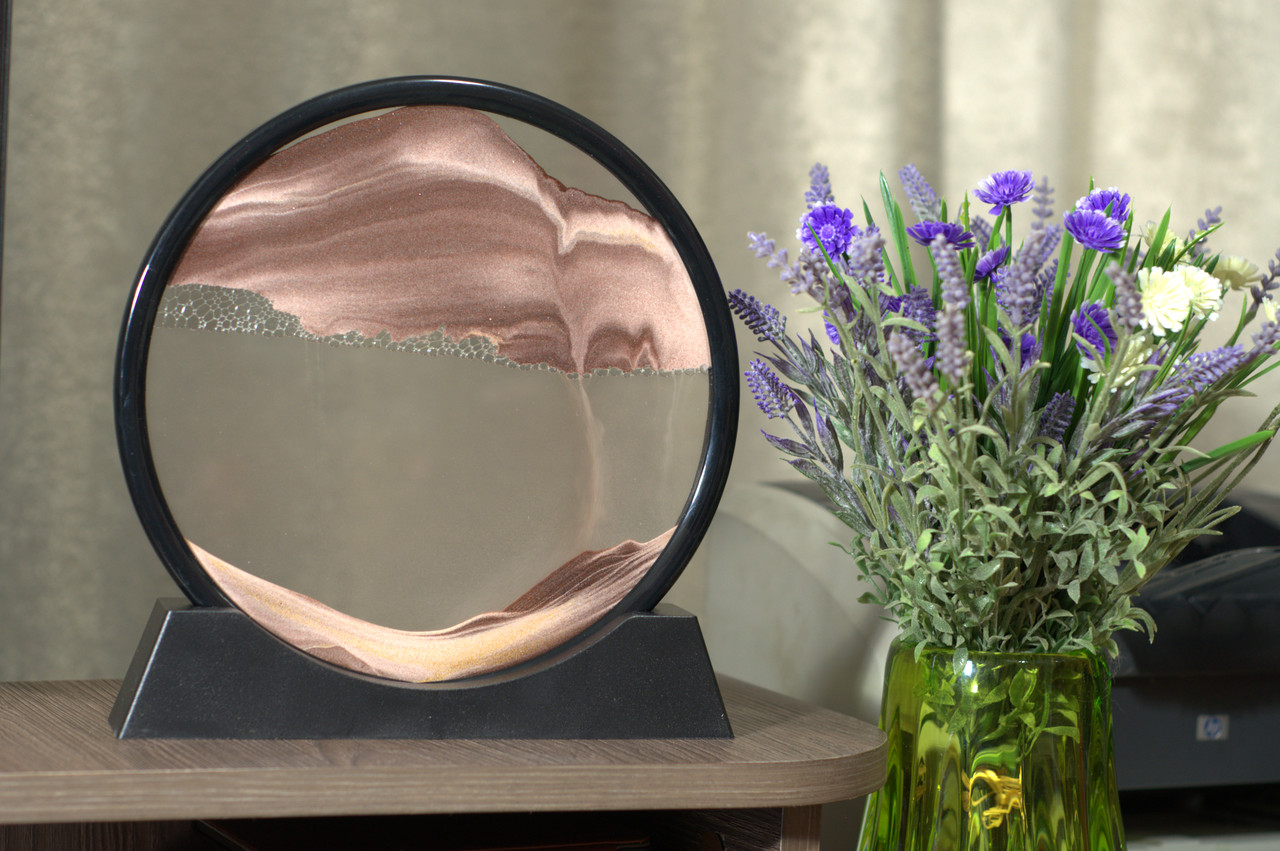 Картина-антистрес "Піщаний краєвид" (Moving Sandscapes) 25см Пісочний краєвид на подарунок Коричневий, фото 1