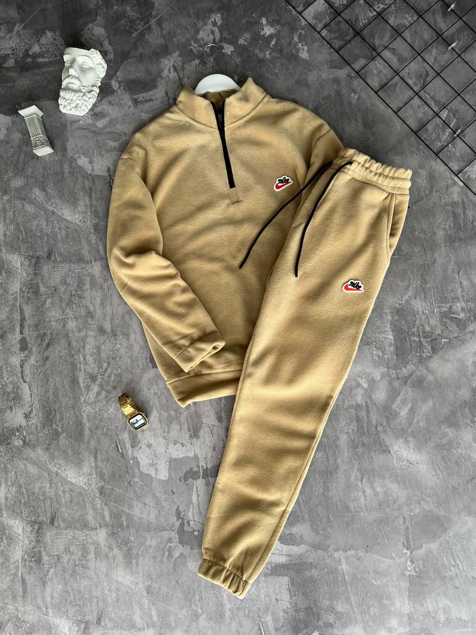 Чоловічий теплий зимовий костюм Nike M1751 бежевий, фото 1