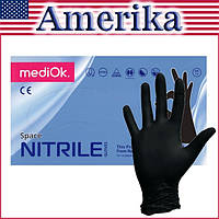 Перчатки нитриловые Медиок , Черные, Размер XS, MediOk Black (AMPri) 100 шт
