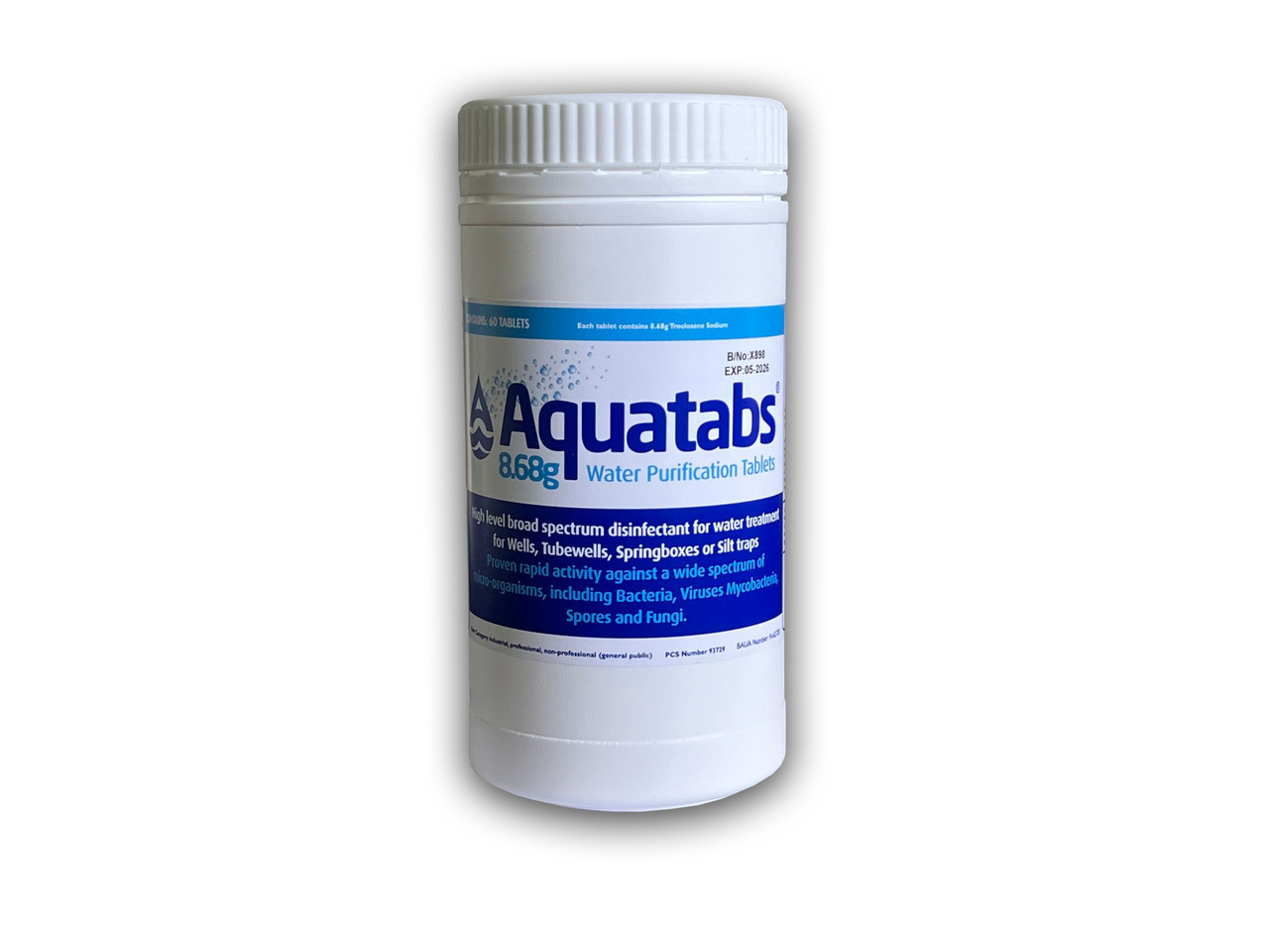 Таблетки для дезинфекции воды Aquatabs Акватабс (60 штук по 8,68 г) - фото 2 - id-p2036728664