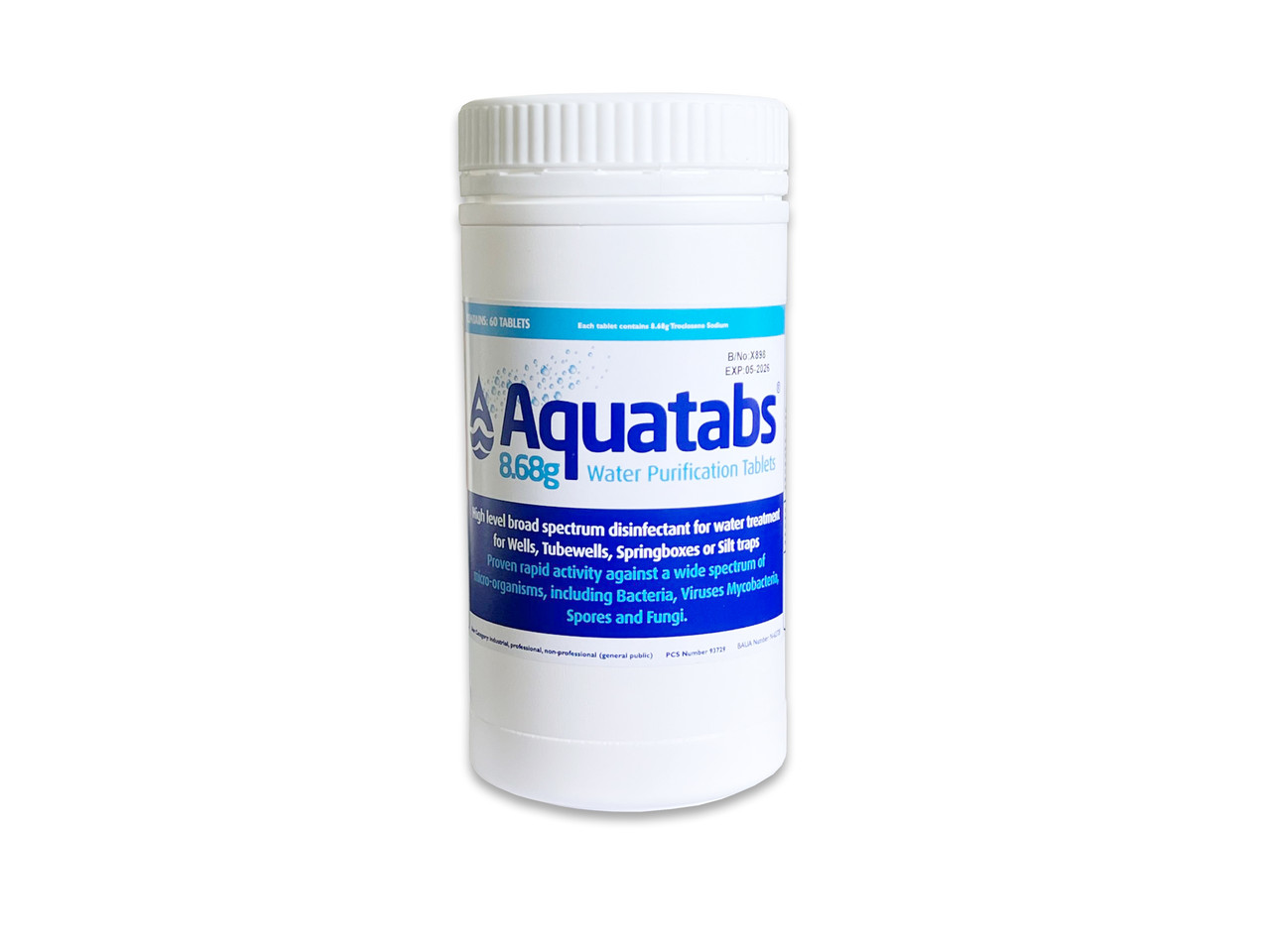 Таблетки для дезинфекции воды Aquatabs Акватабс (60 штук по 8,68 г) - фото 1 - id-p2036728664