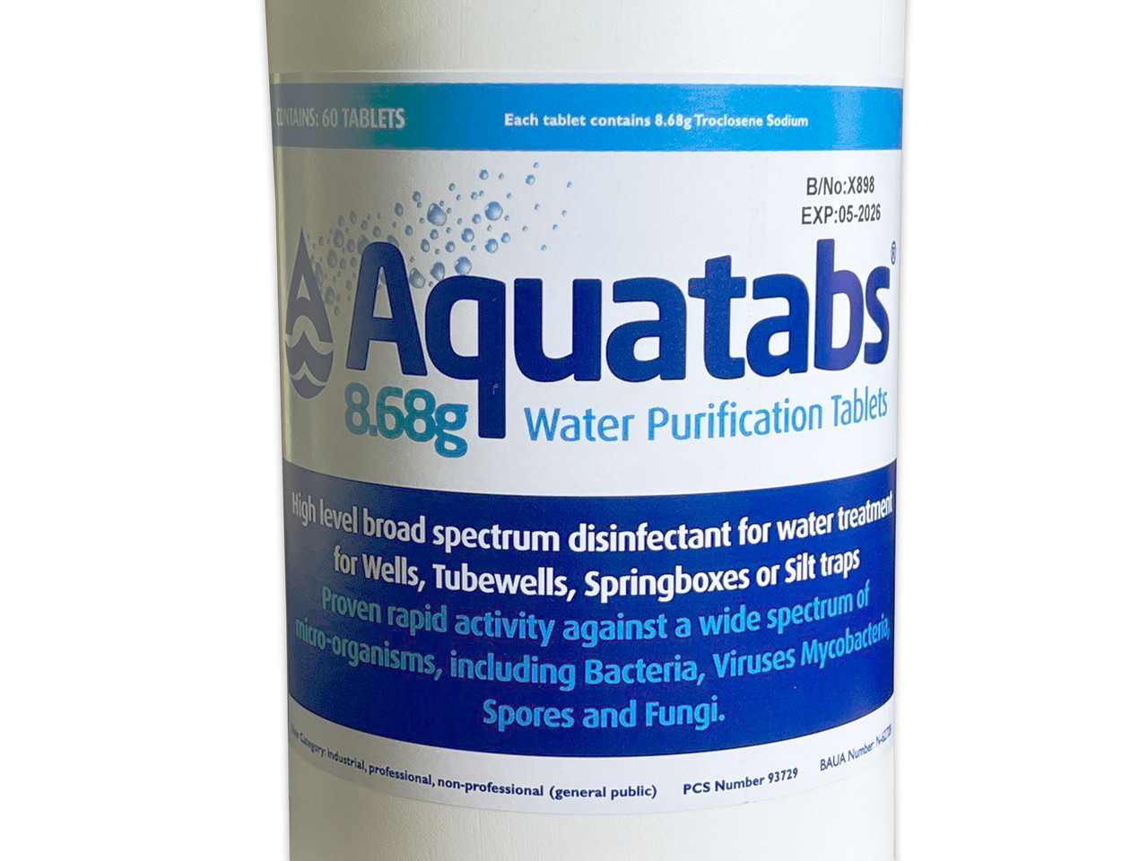 Таблетки для дезинфекции воды Aquatabs Акватабс (60 штук по 8,68 г) - фото 6 - id-p2036728664