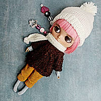 Комплект одежды для куклы Блайз, пальто, шапка и шарф