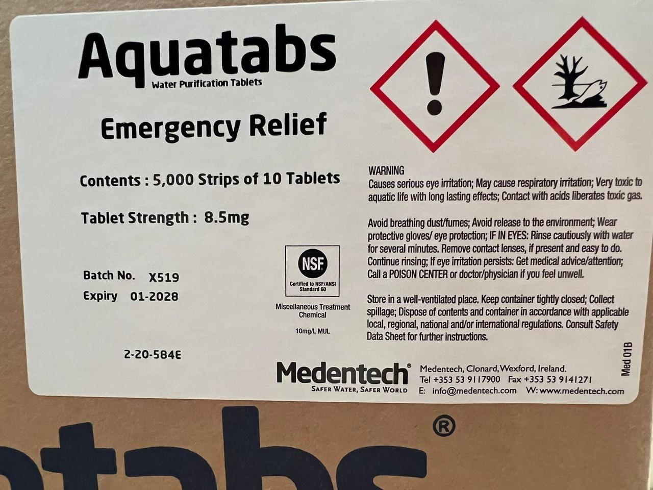 Таблетки для дезинфекции воды Aquatabs Акватабс (10 таблеток по 8,5 мг) - фото 4 - id-p2036729295