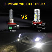 Світлодіодна лампа H11 LED H8 з лінзою протитуманка LED 21 SMD 2835 СІВ 12-24 V, фото 2