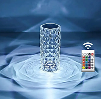Настольная лампа Crystal RGB с пультом ДУ. Проекционный светильник-ночник Diamond lamp