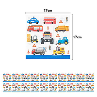 Салфетки праздничные бумажные Транспорт машинки 20 штук