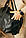 Дорожня спортивна сумка кругла шкірозамінник чорна, фото 5