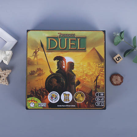УЦІНКА! Настільна гра 7 Чудес Дуель (7 Wonders Duel, 7 чудес дуель) + правила УКРАЇНСЬКОЮ, фото 1