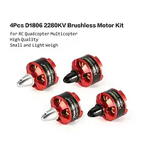 4 шт. CW CCW D1806 2280KV 2-3S Электрический бесщеточный двигатель для 250 260 мм RC Гоночный дрон Квадрокопте