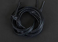Шнурки 75см 6 мм пропитаные плоские вощеные черный