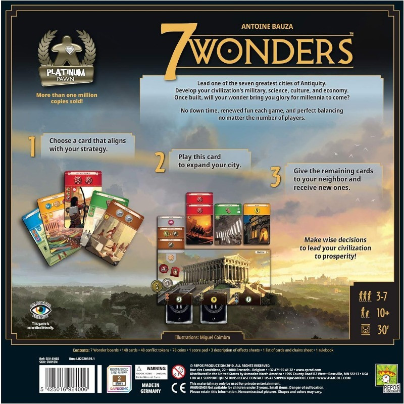 УЦЕНКА! Настольная игра 7 Чудес Второе издание (7 Wonders 2-е издание) + правила на украинском или русском - фото 7 - id-p2036746972