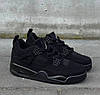 Кросівки Nike Air Jordan 4 Retro Black Cat Найк Джордан Ретро 4 Блек Кет чорні замша унісекс, фото 8