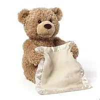 Детская интерактивная плюшевая игрушка для малыша на английском Мишка Пикабу Peekaboo Bear Brown gw