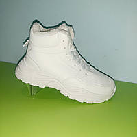Зимние белые кроссовки для девочки подростка, зимние термокроссовки на девушку, зимние детские ботинки девочке