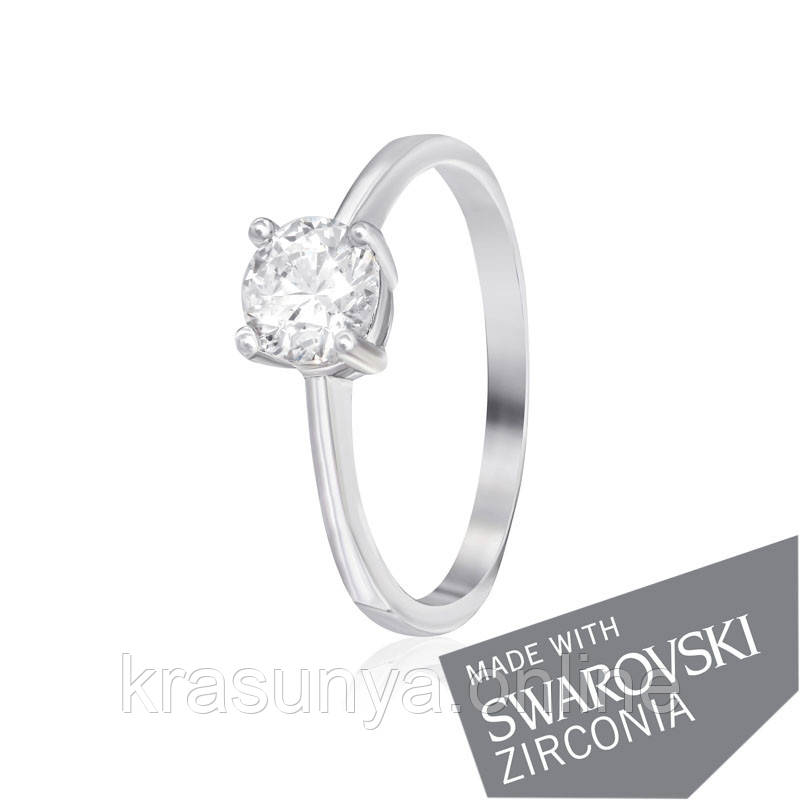 Серебряное кольцо с цирконием SWAROVSKI ZIRCONIA К2С/457 - 16