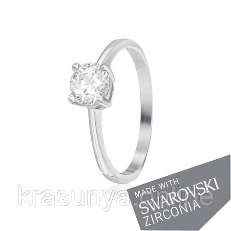 Серебряное кольцо с цирконием SWAROVSKI ZIRCONIA К2С/457 - 16, фото 1