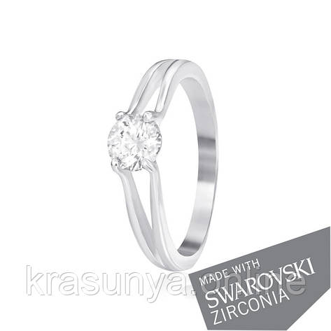 Срібна каблучка з цирконієм SWAROVSKI ZIRCONIA К2С/704 - 15,5, фото 1