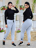 Женские батальные тёплые спортивные штаны 378 в разных расцветках