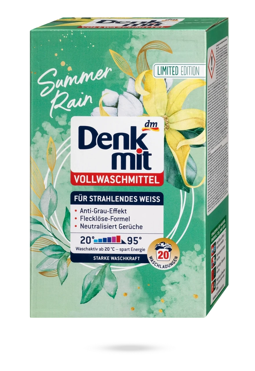 Пральний порошок для білого Denkmit Limited Edition Summer Rain 1.3 кг