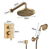 Змішувач для душу прихованого монтажу FUTURA 456-7 Бронза, фото 4