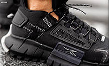Чоловічі кросівки Reebok Zig Kinetica Edge Fit All Black Рибук Кінетика чорні кросівки водовідштовхувальні, фото 6