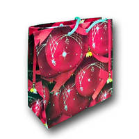 Паперовий пакет новорічний маленький розмір 16х16х8 NGЧ-007 12 шт/уп. пакет під подарунки