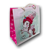 Пакет подарунковий новорічний розмір 16х16х8 12 шт/уп. пакет під подарунки новорічна упаковка