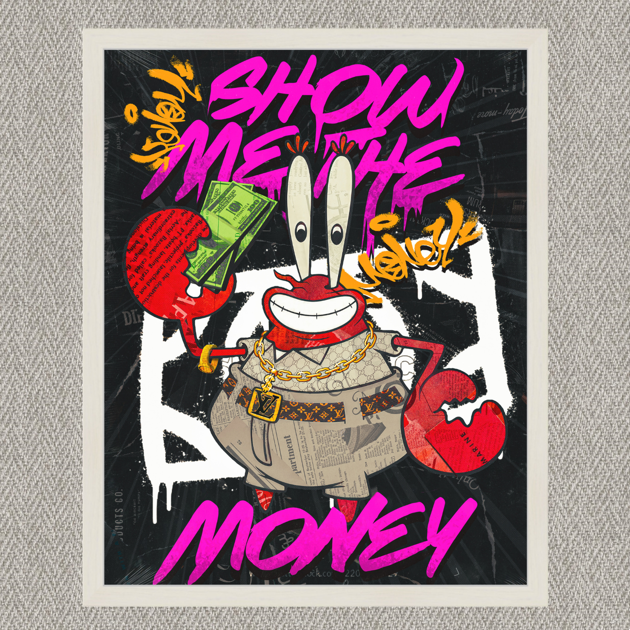 Інтер'єрна картина-постер на стіну Гроші, Містер Крабс "Show me your Money" 30*20 Орігамі OP 5302 Маленька