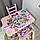 Столик 2 стільчика 1-5 рочків Лол, столик та стільчик дитячий, столик для малювання, столик для дівчинкик дитячий для дівчинки, фото 3