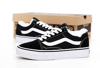 Жіночі Зимові чорні Кеди Vans Old Skool