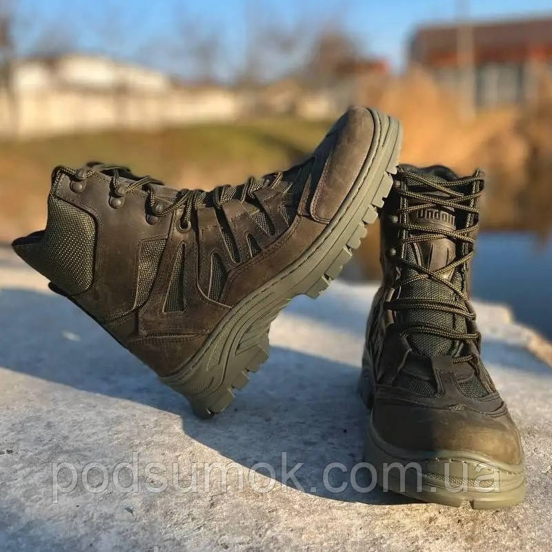 Зимові чоловічі берці -15°C Крейзі Олива Air-Tex USA Tactic