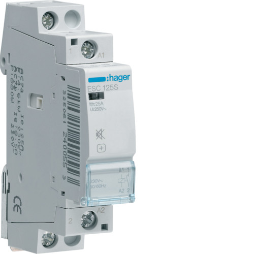 Контактор безшумний Hager ESC125S 25A 230В 1НВ