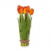 Буке тюльпанов 37 см цвета микс белые, розовые, оранжевые