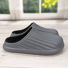 Калоші чоловічі піна з хутром без задника Dago Style сірі 3517